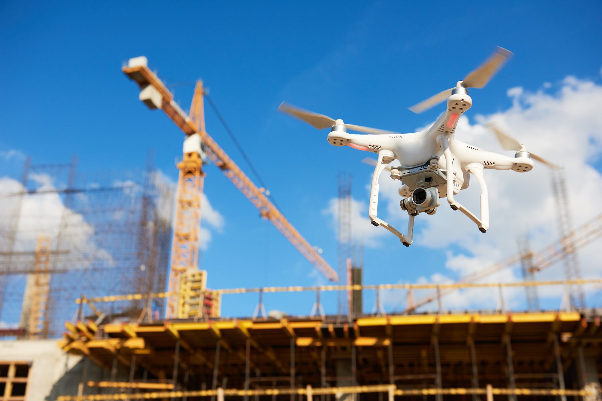 ALIGA drone surveying a construction site